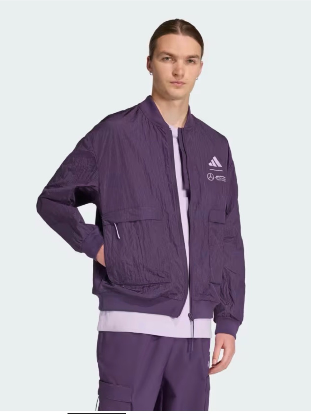 Adidas Mercedes - AMG PETRONAS FORMULA ONE TEAM PREMIUM Woven Bomber Jacket Sz L